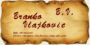 Branko Vlajković vizit kartica